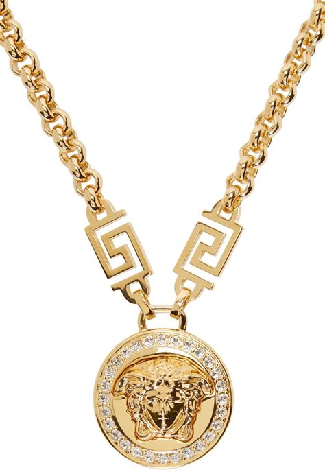 platinum versace chain|14k gold versace pendant.